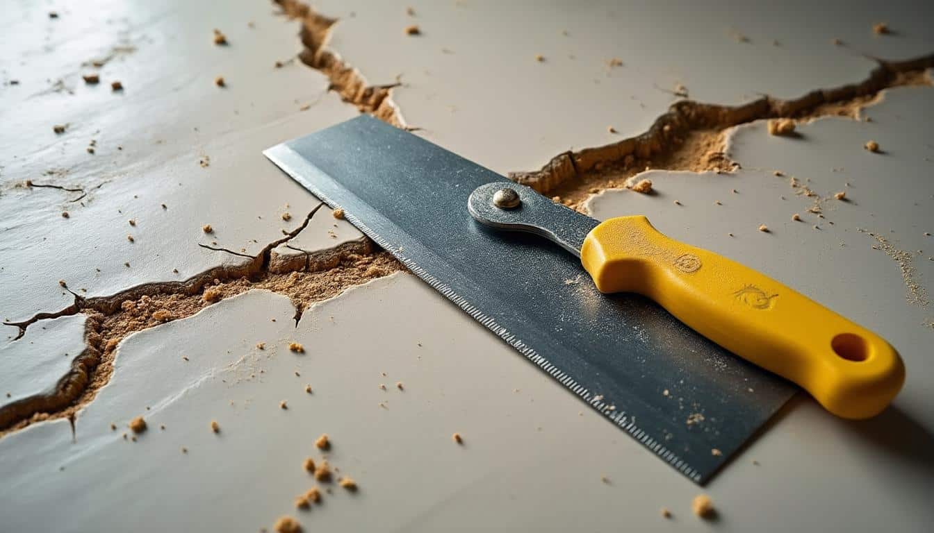 Utilisation d’un cutter lame sur carrelage cassé