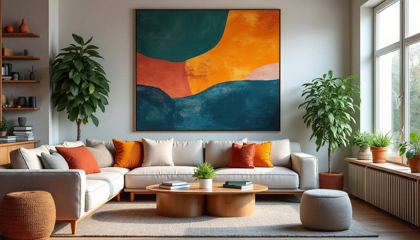 Quelles couleurs tendance choisir pour un tableau mural dans le salon ?