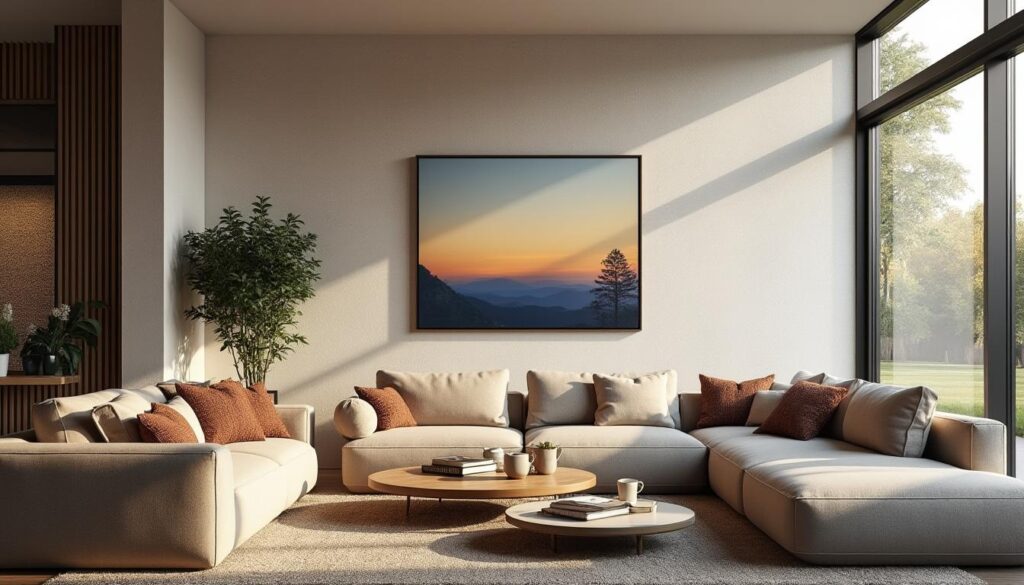 Les meilleures astuces pour disposer un tableau de façon optimale sur le mur du salon