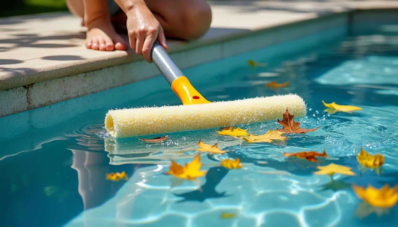 Comment utiliser un filet de nettoyage pour retirer les feuilles de la piscine ?