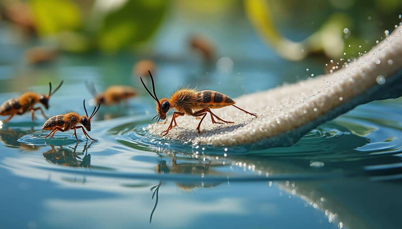 À quoi sert un filet de nettoyage pour retirer les insectes à la surface ?