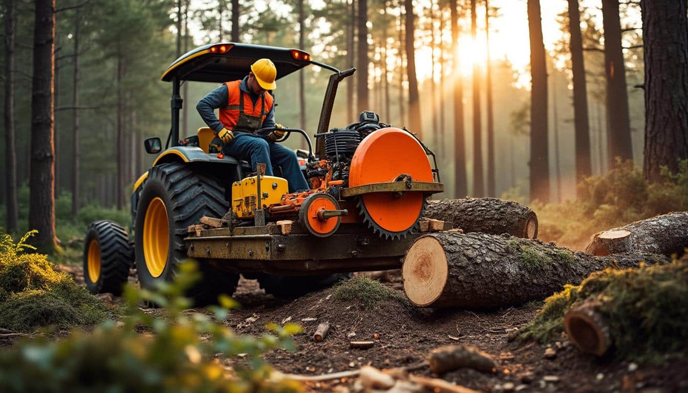 Illustration: Les avantages et limites d’une scie circulaire 3 points tracteur d’occasion pour un travail professionnel et forestier