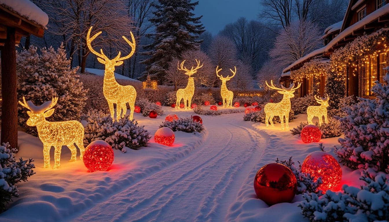 Décoration de Noël extérieure géante : créez un jardin féerique