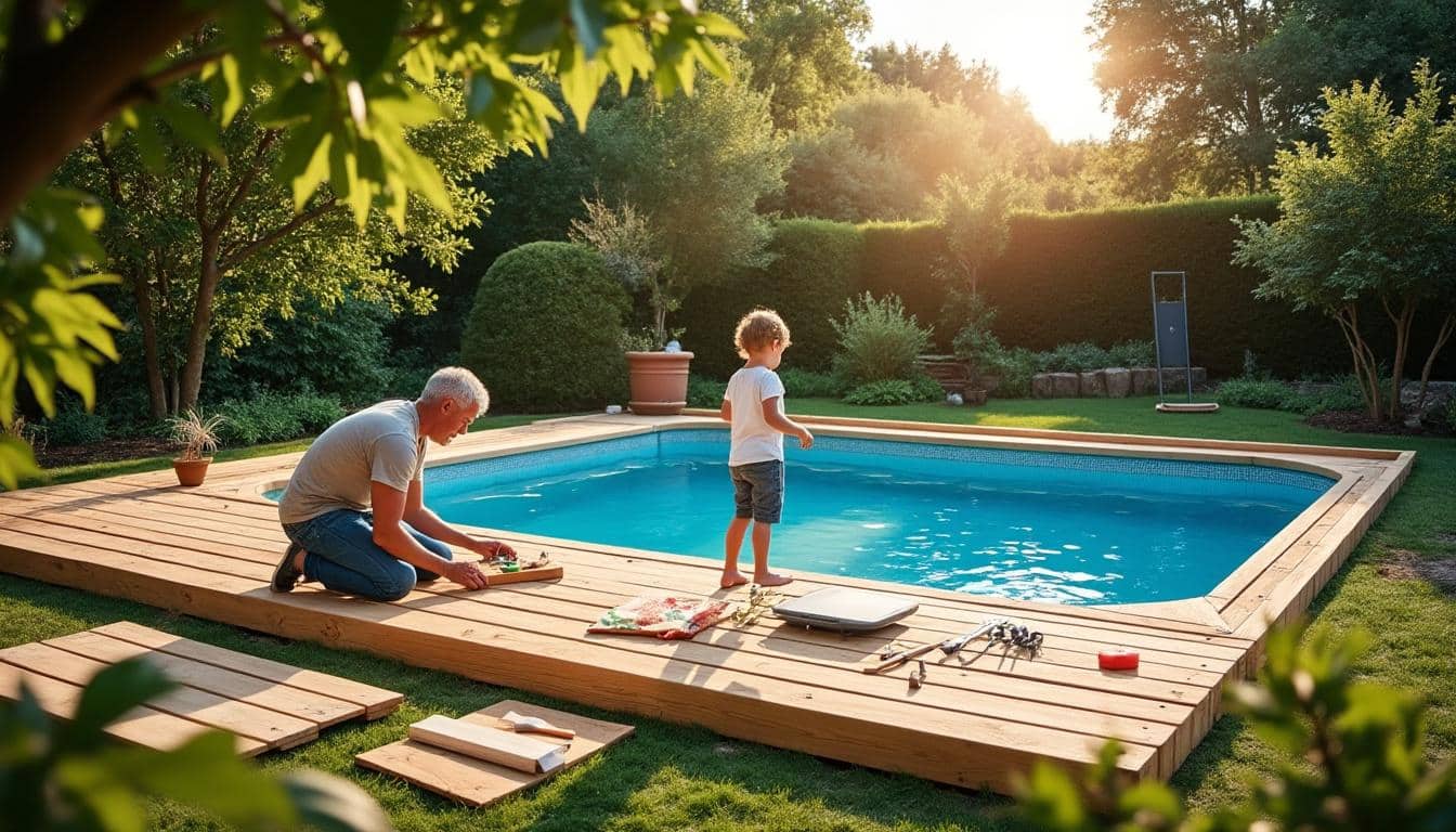 Illustration: Comprendre ce qu’est un kit de terrasse en bois autour d’une piscine hors sol