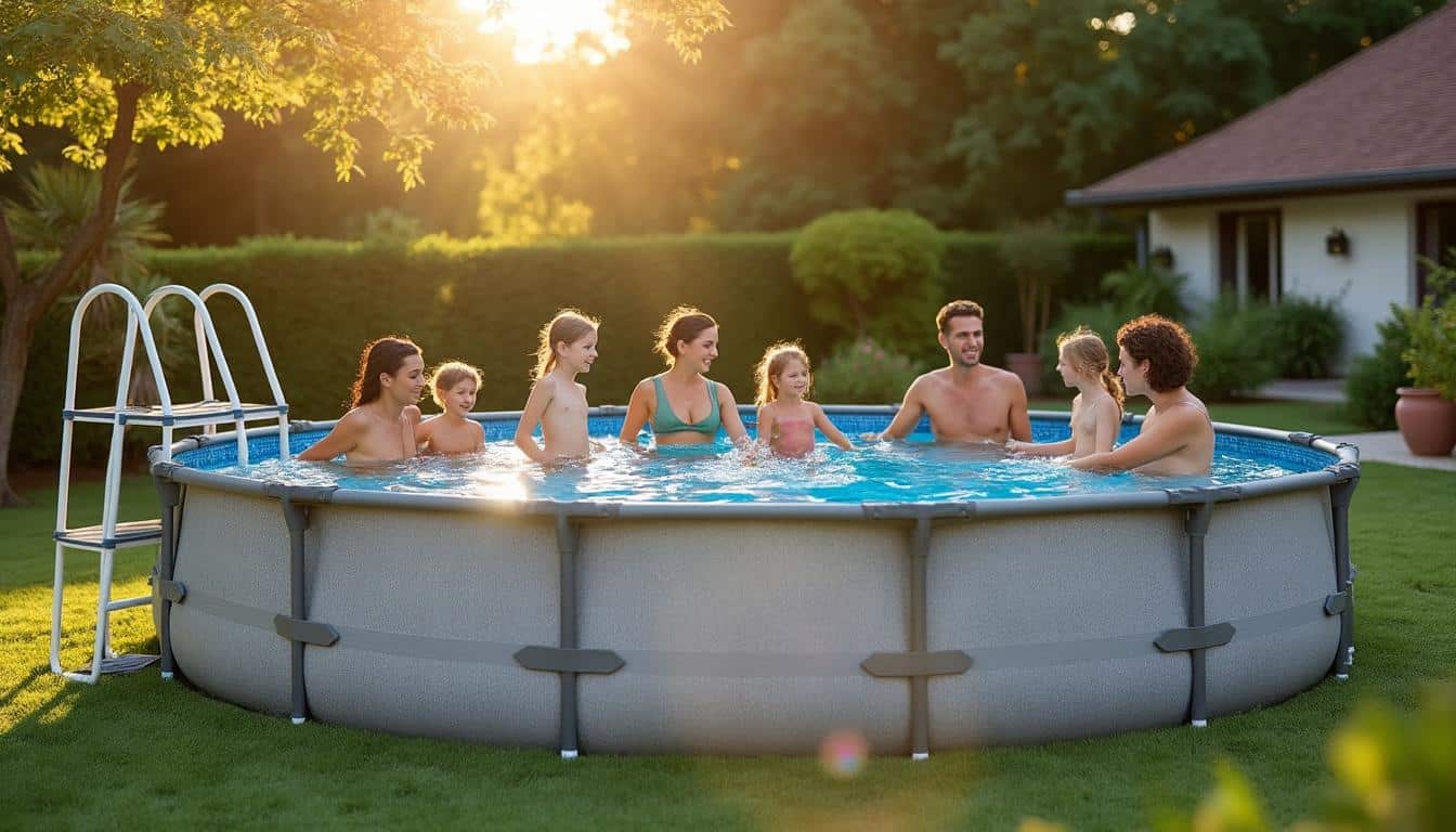 Illustration: Pourquoi opter pour une piscine hors sol en acier aux formes et finitions variées ?